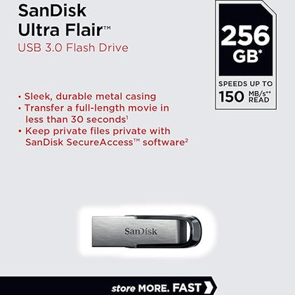 SanDisk Ultra Flair 256GB USB 3.0 Flash Drive, SDCZ73-256G-I35-Flash Zone Electronics فلاش زون للالكترونيات