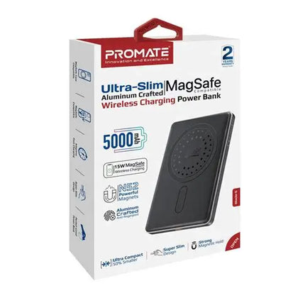 Promate 15W MagSafe Wireless Charger & Power Bank – Ultra Slim & Portable-Flash Zone Electronics فلاش زون للالكترونيات