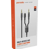 Porodo Multi‑Device AUX 3.5mm & Lightning Cable Versatile 1.2 m Audio Connection Cable for Smartphones & Other Devices-Flash Zone Electronics فلاش زون للالكترونيات