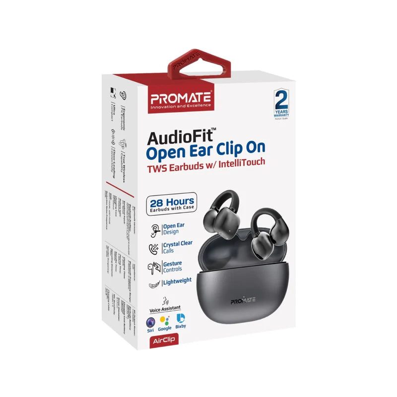 Promate AudioFit Open Ear Clip On TWS Earbuds with IntelliTouch-Flash Zone Electronics فلاش زون للالكترونيات