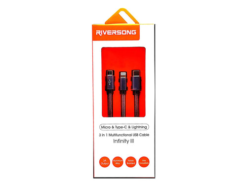 Riversong 3 in 1 multifunctional Usb Cable Infinity-Flash Zone Electronics             فلاش زون للالكترونيات