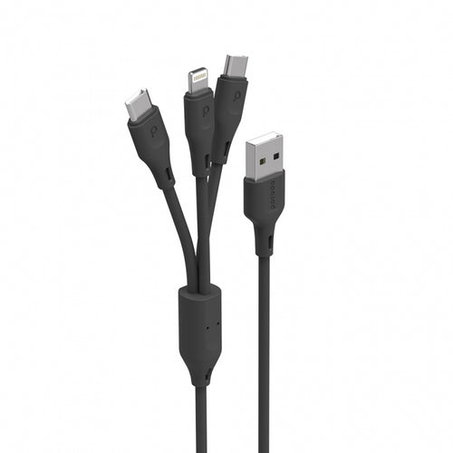 Porodo 3in1 USB Cable Lightning and Type-C-Flash Zone Electronics             فلاش زون للالكترونيات