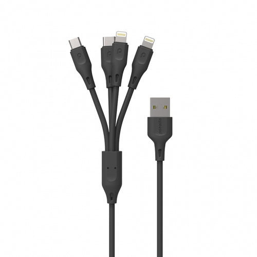 Porodo 4in1 USB Cable Lightning / Type-C / Micro-Flash Zone Electronics             فلاش زون للالكترونيات