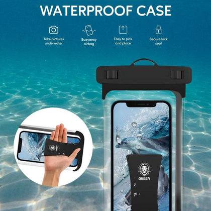 Green safe airbag waterproof case-Flash Zone Electronics             فلاش زون للالكترونيات