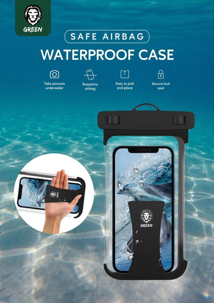 Green safe airbag waterproof case-Flash Zone Electronics             فلاش زون للالكترونيات