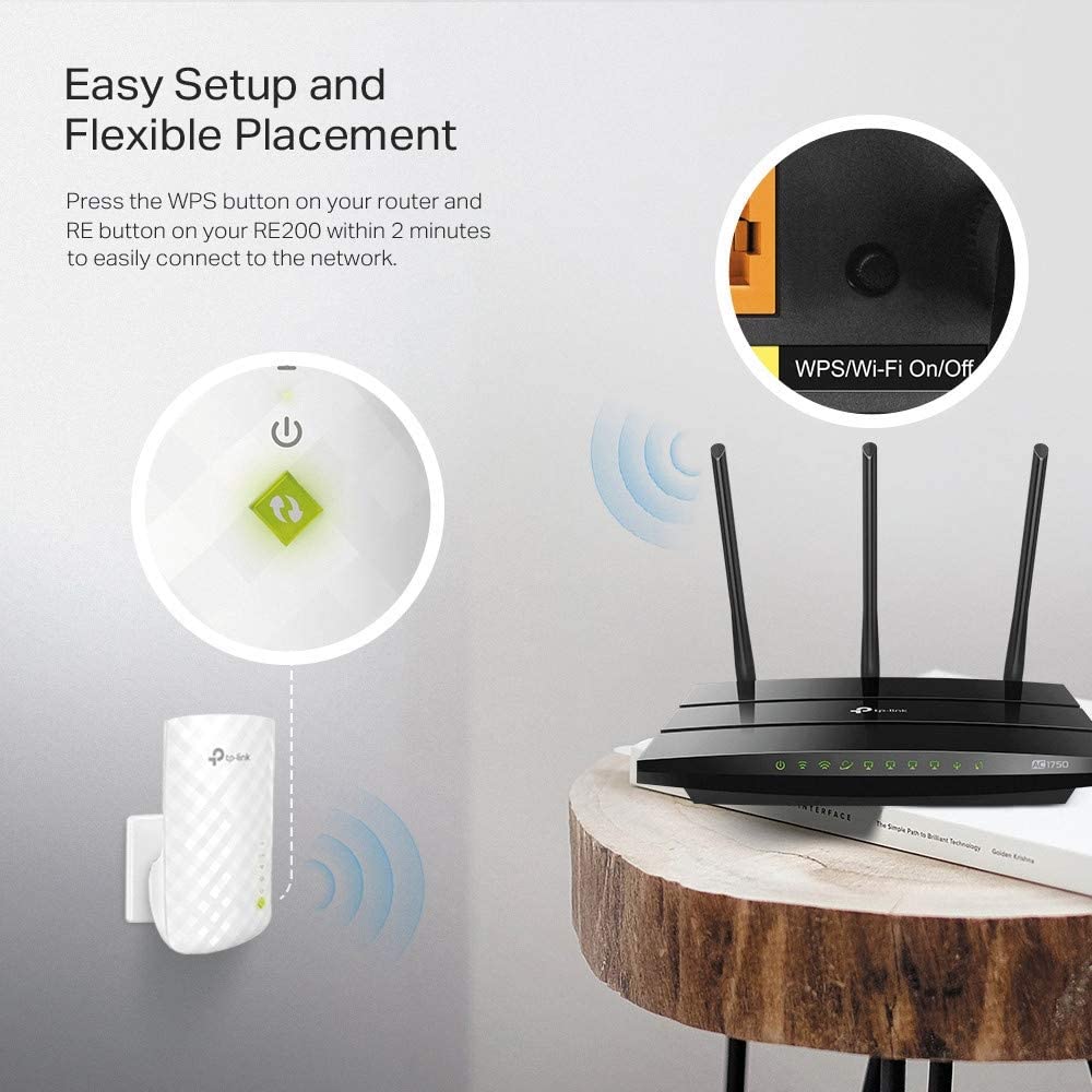 TP-Link RE200 AC750 Universal Dual Band Range Extender-Flash Zone Electronics             فلاش زون للالكترونيات