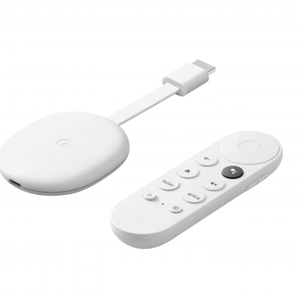 Google · Chromecast · Netflix · YouTube · Google Play · Wi-Fi · Ethernet · Ultra HD (4K) · Remote Included · Dongle