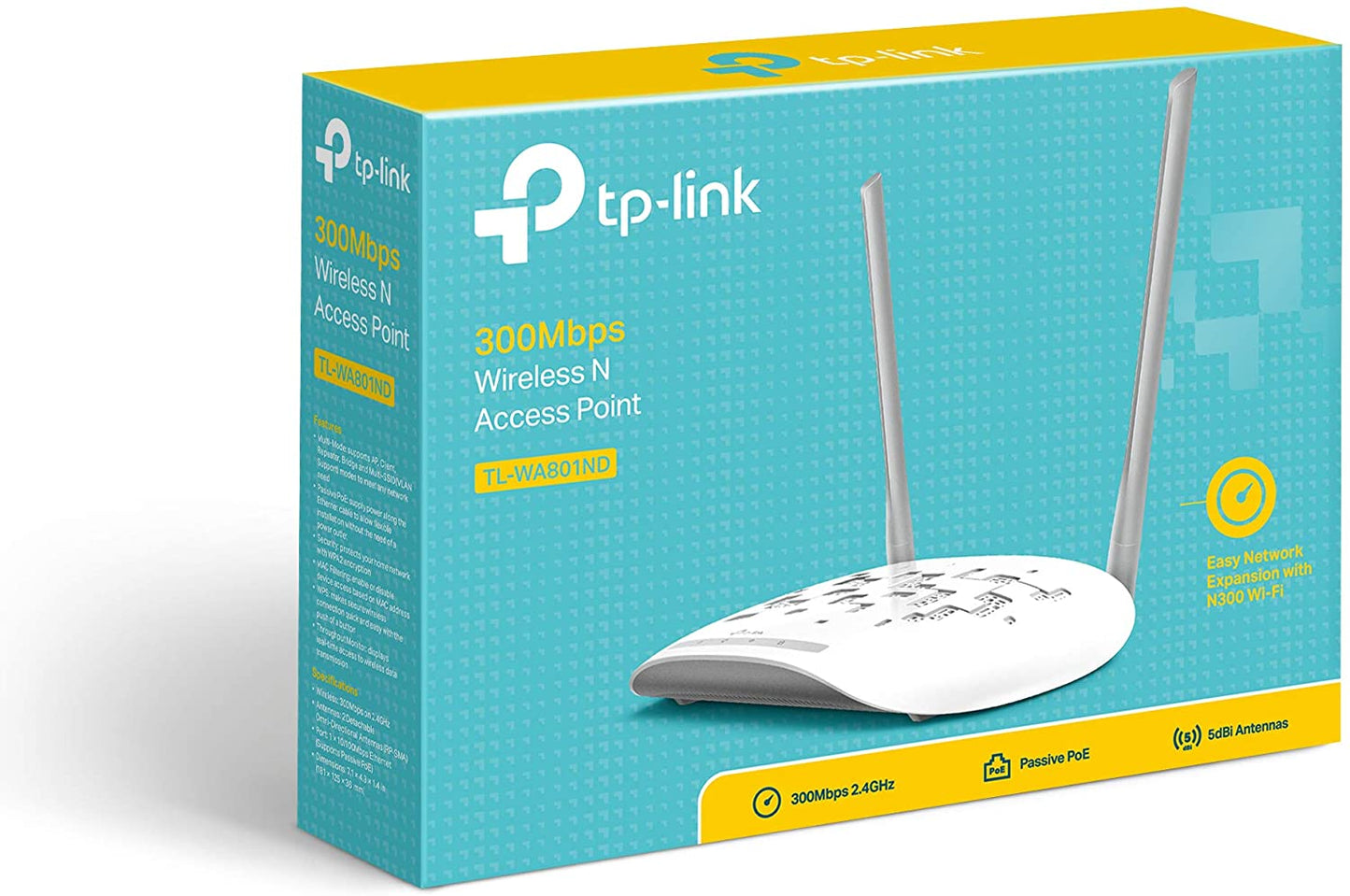 TP-Link 300Mbps Wireless N Access Point,Ethernet Port(RJ45), [TL-WA801N]-Flash Zone Electronics             فلاش زون للالكترونيات