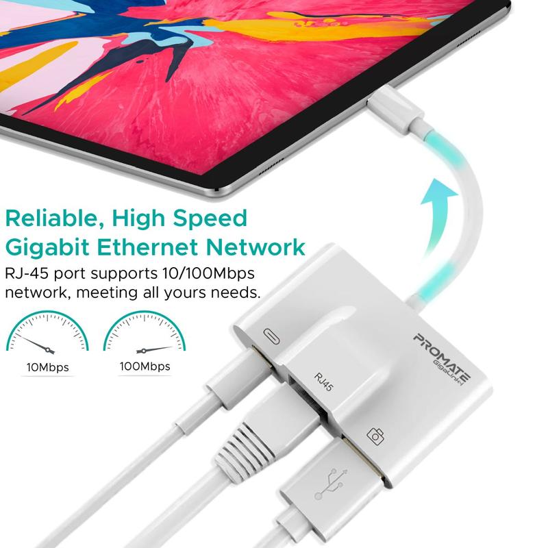 Promate GigaLink-i 3-in-1 High Speed OTG Lightning Hub-Flash Zone Electronics             فلاش زون للالكترونيات