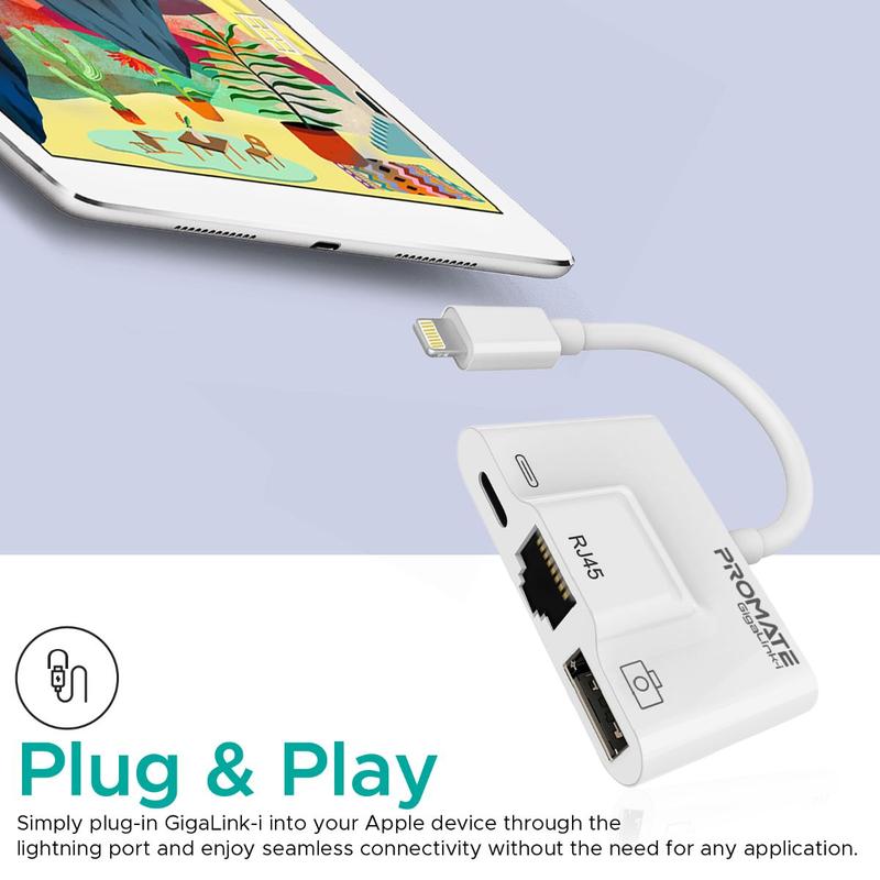 Promate GigaLink-i 3-in-1 High Speed OTG Lightning Hub-Flash Zone Electronics             فلاش زون للالكترونيات