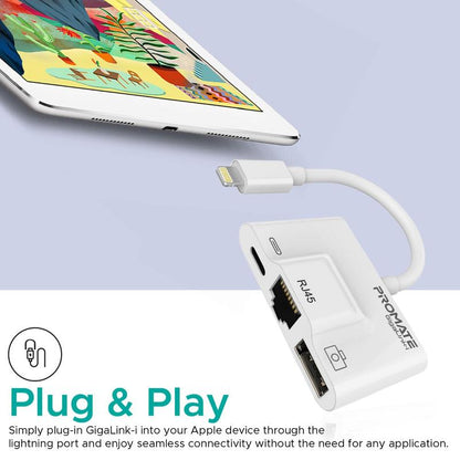 Promate GigaLink-i 3-in-1 High Speed OTG Lightning Hub-Flash Zone Electronics             فلاش زون للالكترونيات