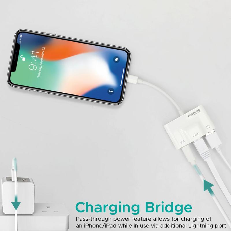Promate GigaLink-i 3-in-1 High Speed OTG Lightning Hub-Flash Zone Electronics             فلاش زون للالكترونيات