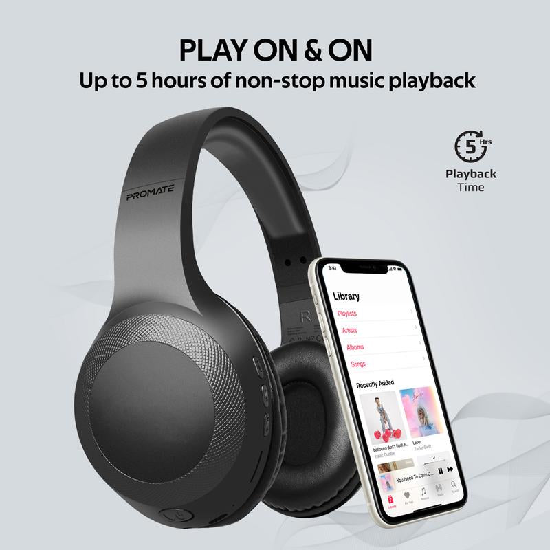 Promate Laboca Deep Bass Over-Ear Wireless Headphones-Flash Zone Electronics             فلاش زون للالكترونيات