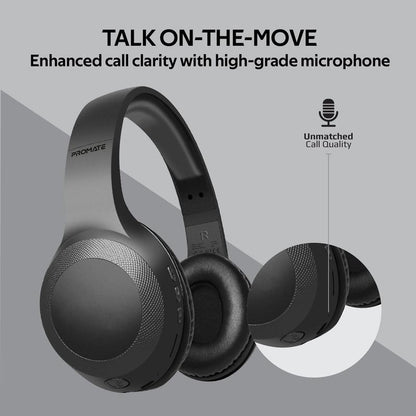 Promate Laboca Deep Bass Over-Ear Wireless Headphones-Flash Zone Electronics             فلاش زون للالكترونيات