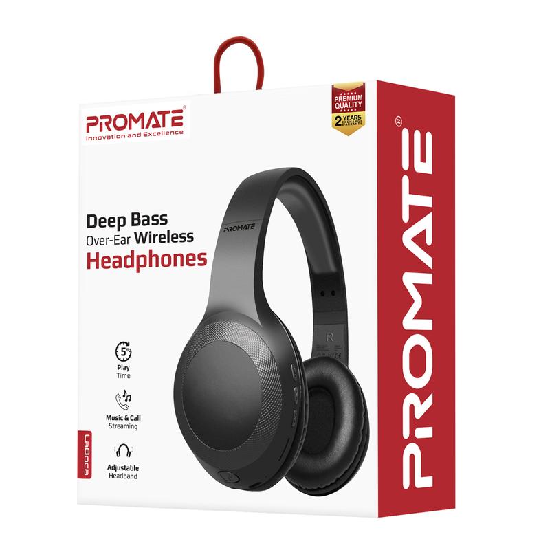 Promate Laboca Deep Bass Over-Ear Wireless Headphones-Flash Zone Electronics             فلاش زون للالكترونيات