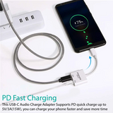 Promate UniSplit-C 2-In-1 Splitter USB To Audio Adapter White-Flash Zone Electronics             فلاش زون للالكترونيات