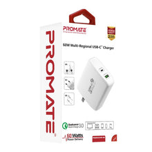 Load image into Gallery viewer, Promate PowerCore-60 Multi-Regional USB-C Wall Adapter with 60Watt Power Delivery and Quick Charge-Flash Zone Electronics             فلاش زون للالكترونيات
