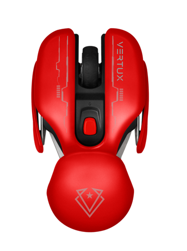Vertux Glider High Performance Ergonomic Wireless Gaming Mouse up to 1600 DPI Red-Flash Zone Electronics             فلاش زون للالكترونيات
