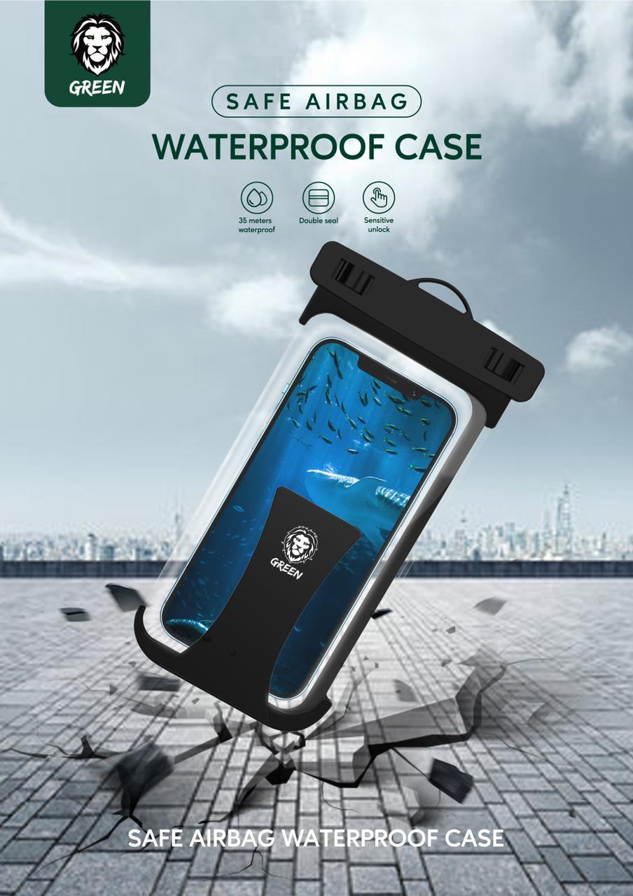 Green safe airbag waterproof case-Flash Zone Electronics             فلاش زون للالكترونيات