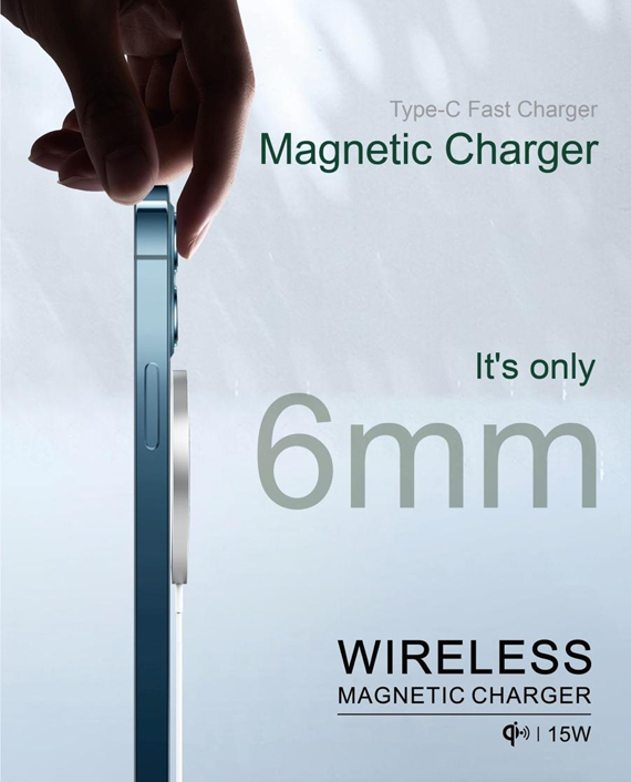 GREEN Wireless Magnetic Charger FC-001 15w for iP 12-Flash Zone Electronics             فلاش زون للالكترونيات