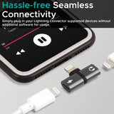 Promate iHinge-LT Lightning Jack Adapter, Ultra-Slim 2-In-1 Lightning Male to Lightning-Flash Zone Electronics             فلاش زون للالكترونيات