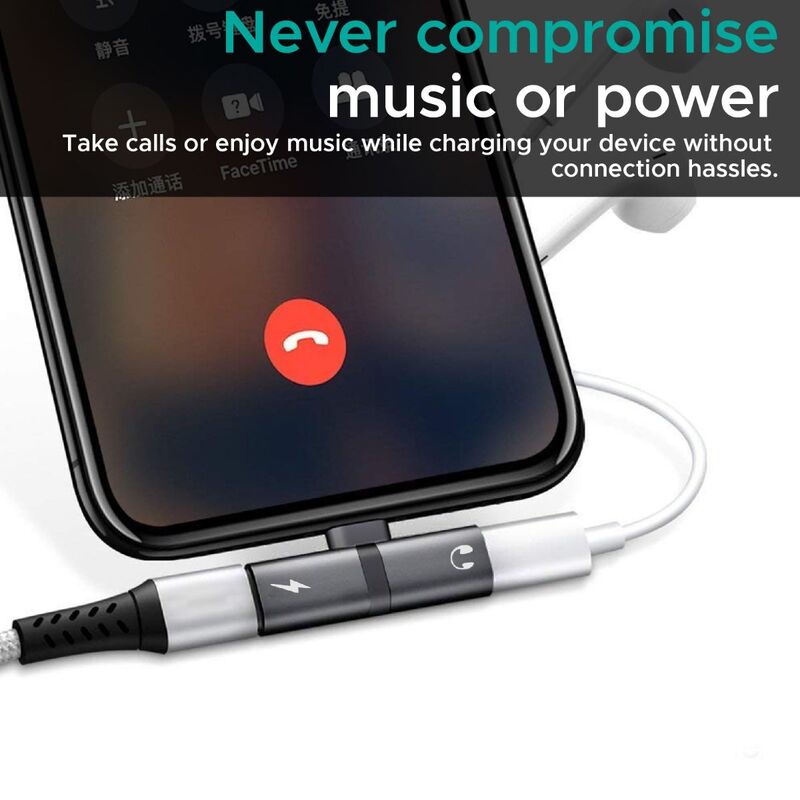Promate iHinge-LT Lightning Jack Adapter, Ultra-Slim 2-In-1 Lightning Male to Lightning-Flash Zone Electronics             فلاش زون للالكترونيات