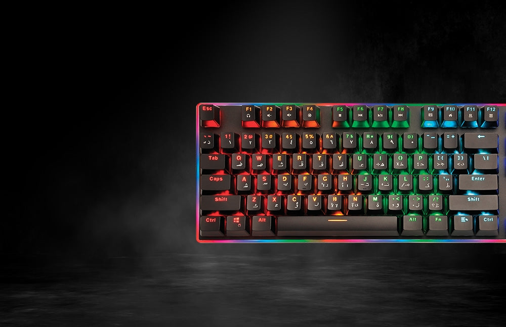 Porodo Mechanical Gaming Keyboard ( English / Arabic )-Flash Zone Electronics             فلاش زون للالكترونيات