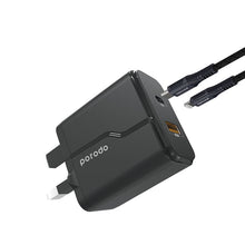 Load image into Gallery viewer, Porodo PD &amp; QC Wall Charger 20W- EU with Braided Type-C to Lightning PD Cable 1.2m-Flash Zone Electronics             فلاش زون للالكترونيات
