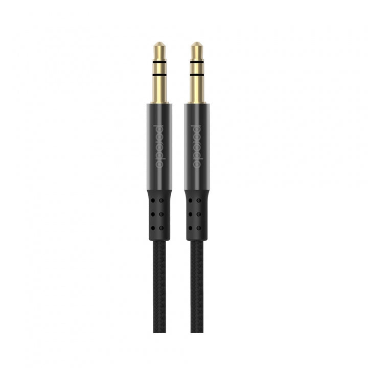 Porodo Metal Braided AUX Cable 1.2m-Flash Zone Electronics             فلاش زون للالكترونيات